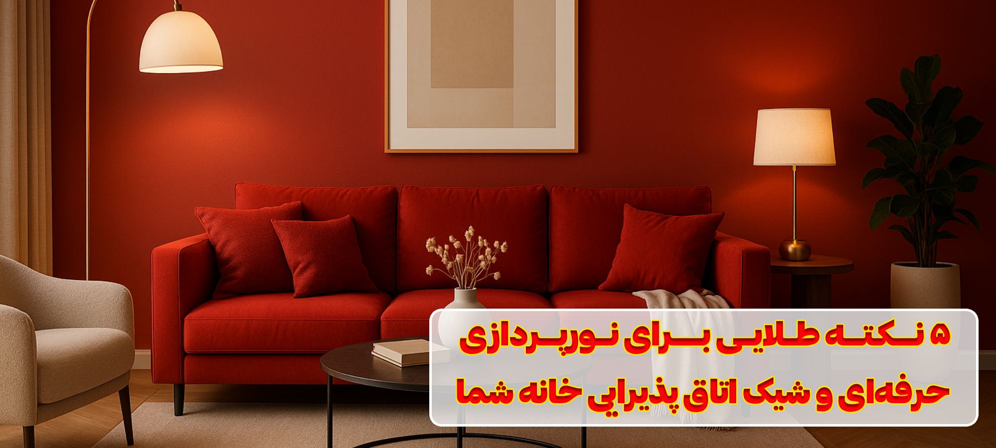 ۵ نکته طلایی برای نورپردازی حرفه‌ای و شیک اتاق پذیرایی خانه شما