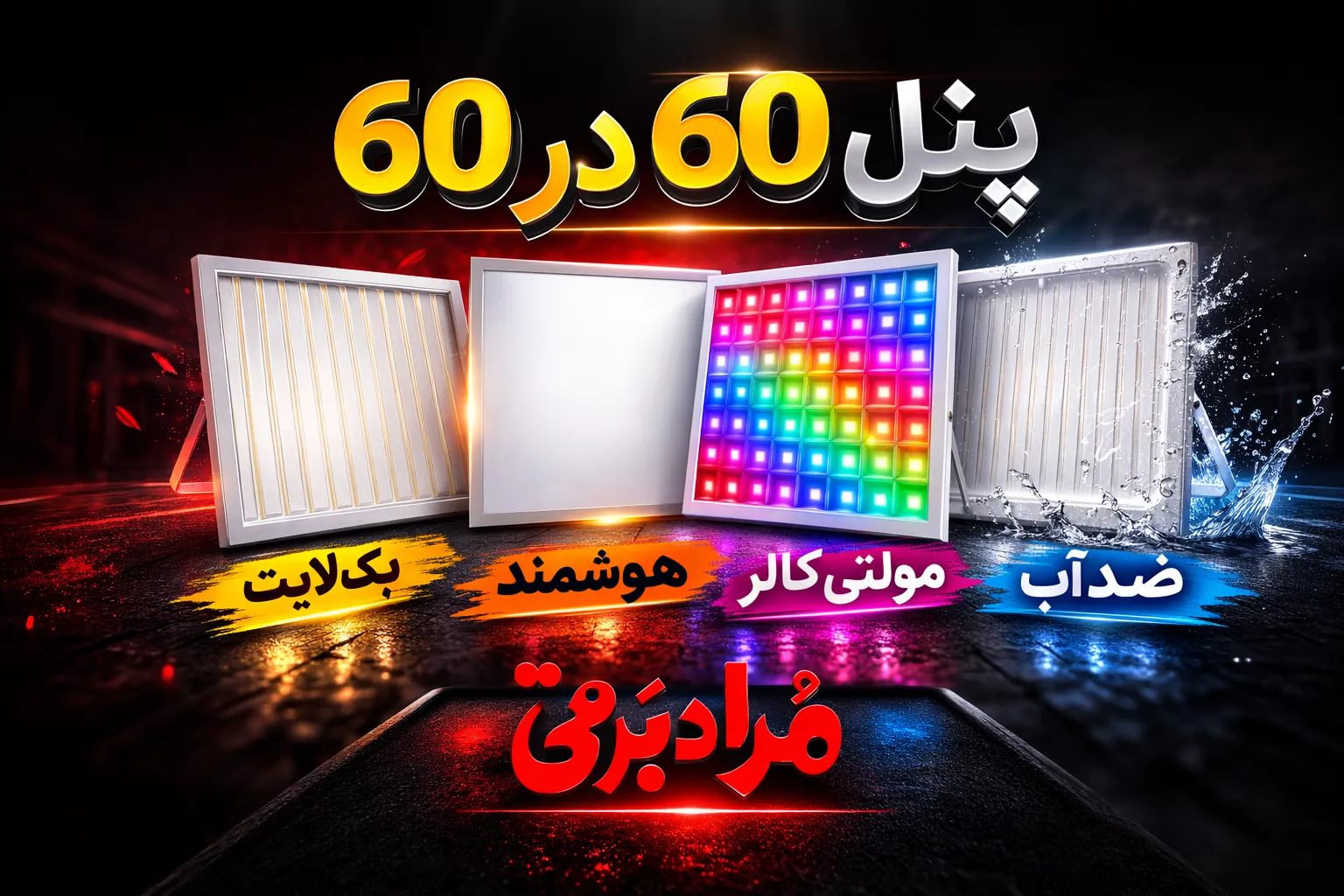 خرید پنل 60 در 60 LED | انواع پنل سقفی 60×60 + راهنمای انتخاب حرفه‌ای