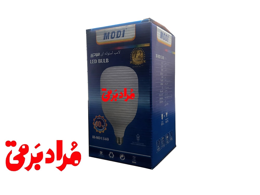 لامپ ال ای دی استوانه ای 40 وات مودی