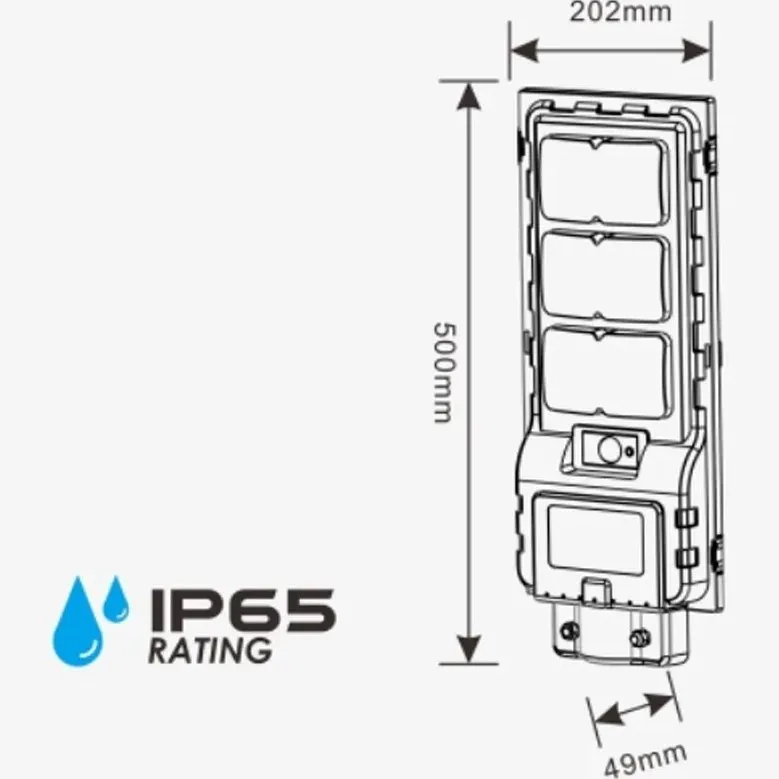 چراغ خیابانی سولار خورشیدی 200 وات  ویمکسV-SLT99-200W (IR- V82200)