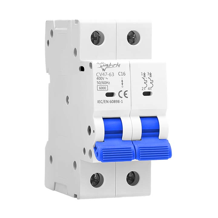 کلید‌مینیاتوری‌دو‌پل‌6کیلوآمپر‌25-63آمپر‌پارس‌اروند