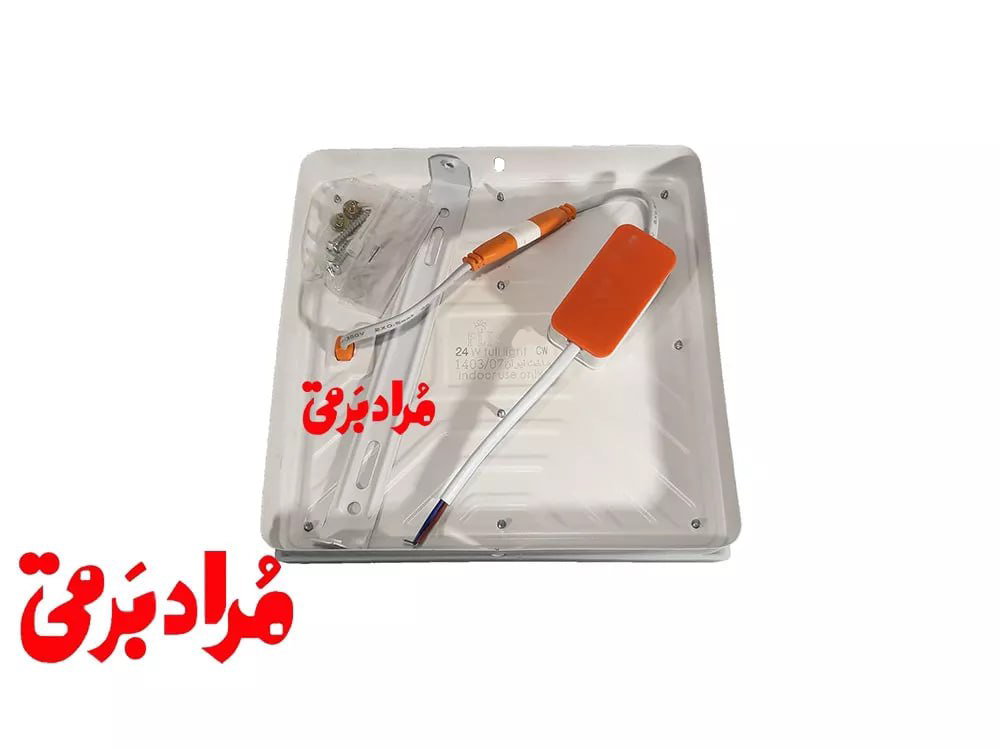 پنل سری بنیس فول‌لایت روکار مربع 24 وات 17 در 17 بدنه سفید افشان طلوع